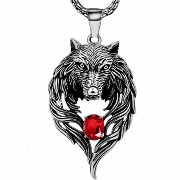 Necklaces | Ruby Wolf Head