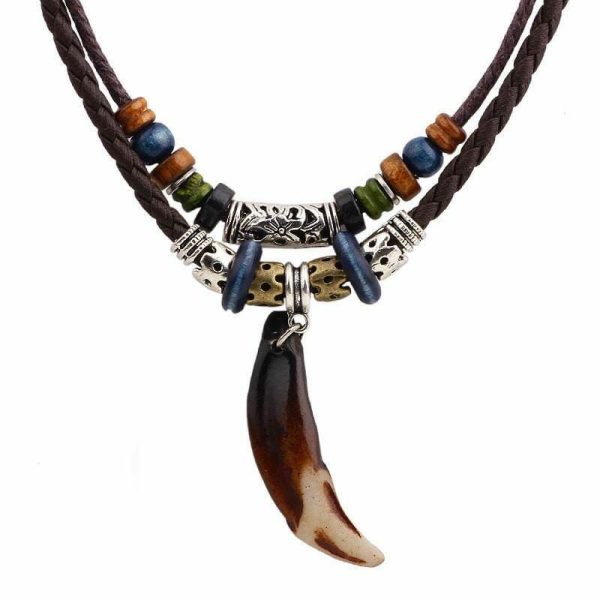 Necklaces | Vintage Tribal Bohemian Wolf Tooth Pendant