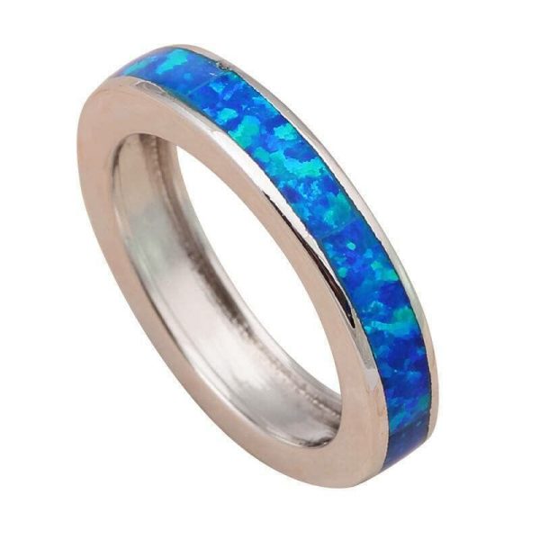 Opal | Blue Fire Opal Silver Stamped