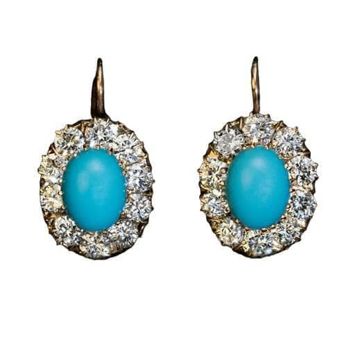 Opal | Classic Design Inlaid Blue Opal Drop Earrings