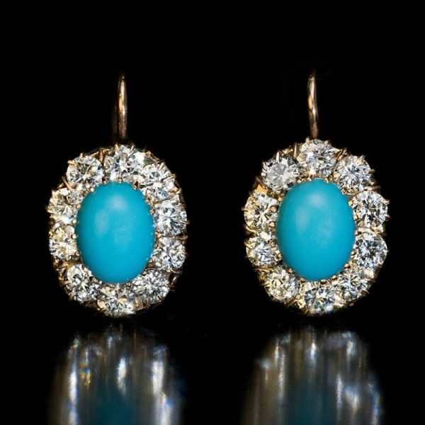 Opal | Classic Design Inlaid Blue Opal Drop Earrings