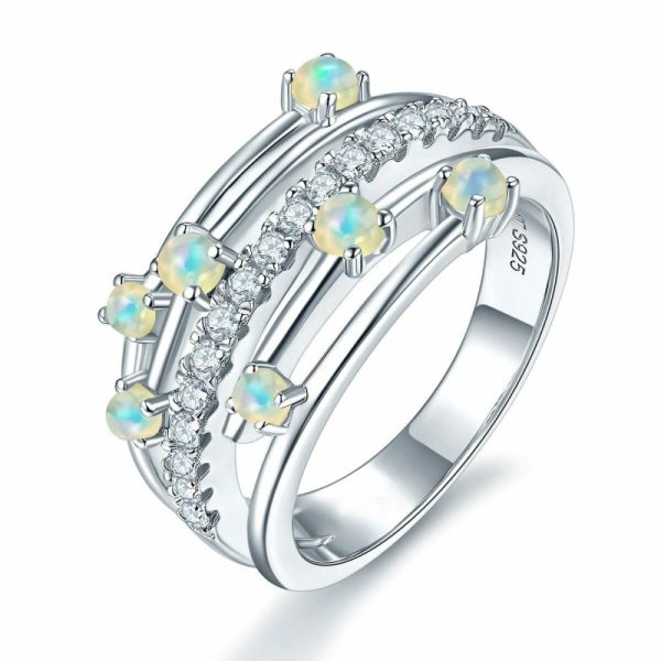 Opal | Classic Design Multiple Natural Opal- 925 Sterling Silver