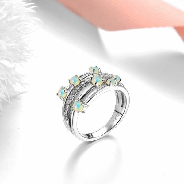 Opal | Classic Design Multiple Natural Opal- 925 Sterling Silver