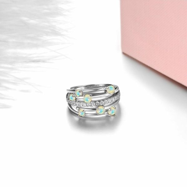 Opal | Classic Design Multiple Natural Opal- 925 Sterling Silver