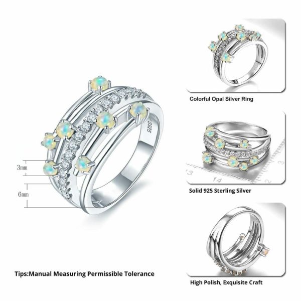 Opal | Classic Design Multiple Natural Opal- 925 Sterling Silver