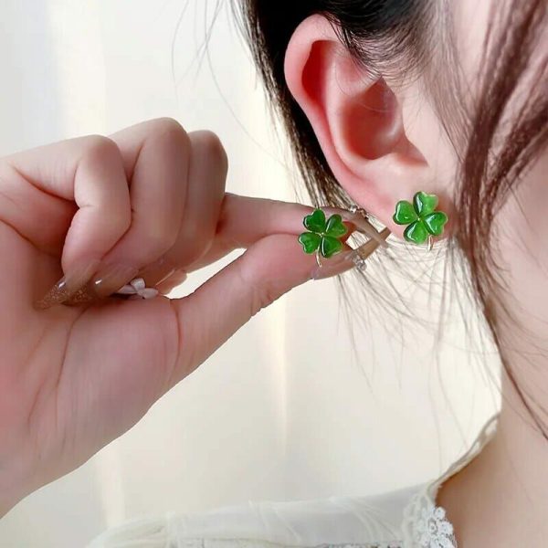 Opal | Clover Leaf Green Opal Earrings