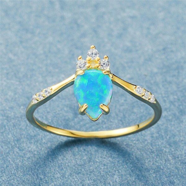 Opal | Crowning Blue Fire Opal Gold- 925 Sterling Silver