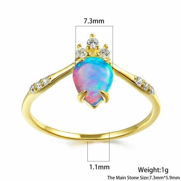 Opal | Crowning Blue Fire Opal Gold- 925 Sterling Silver