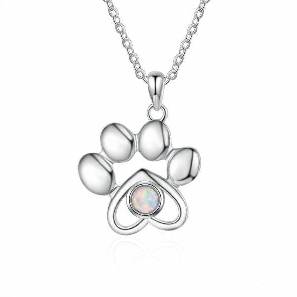 Opal | Cute Animal Dog Paw Footprints Opal – 925 Sterling Silver