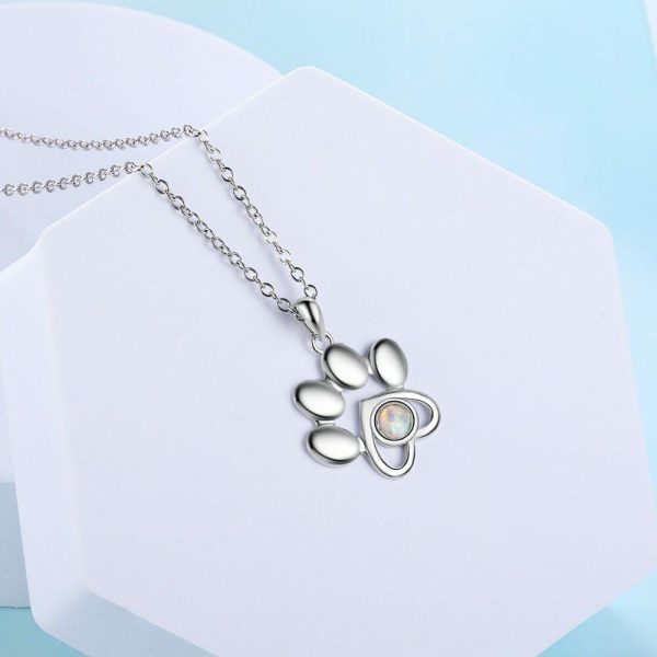 Opal | Cute Animal Dog Paw Footprints Opal – 925 Sterling Silver