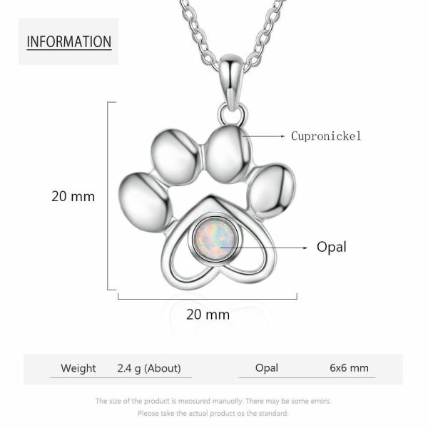 Opal | Cute Animal Dog Paw Footprints Opal – 925 Sterling Silver