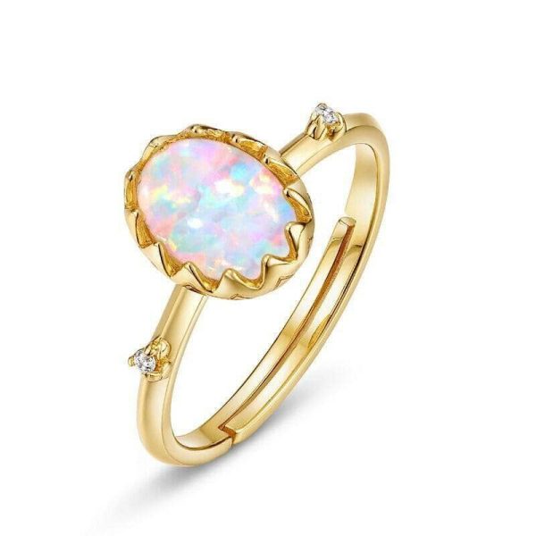 Opal | Elegant Vintage Opal Adjustable- 925 Sterling Silver