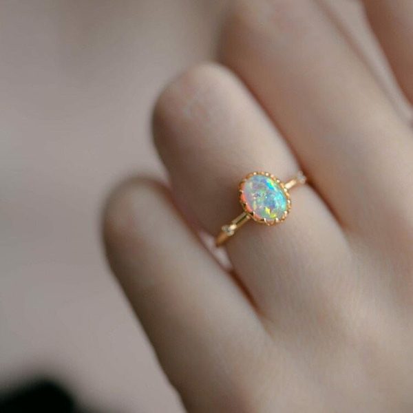 Opal | Elegant Vintage Opal Adjustable- 925 Sterling Silver