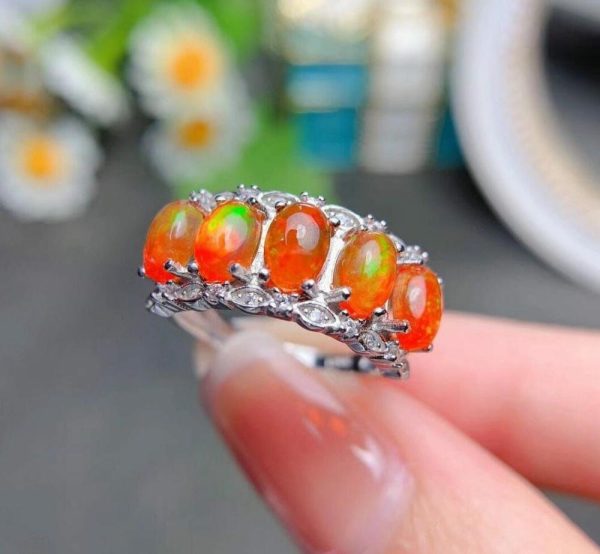 Opal | Fiery Red Opal- 925 Sterling Silver