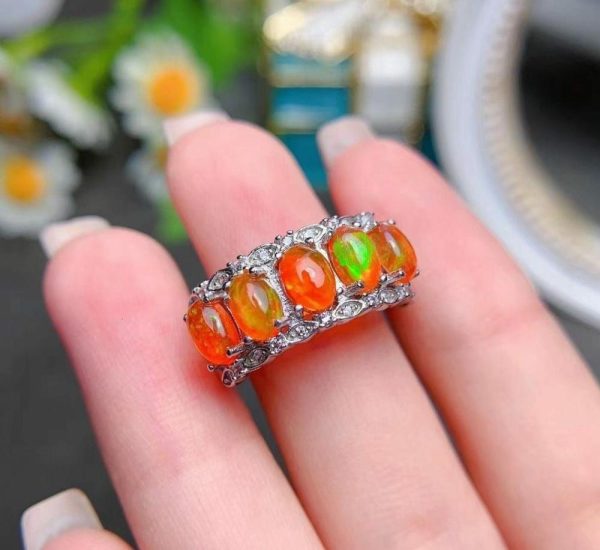 Opal | Fiery Red Opal- 925 Sterling Silver