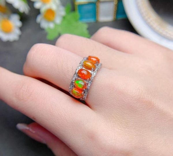 Opal | Fiery Red Opal- 925 Sterling Silver