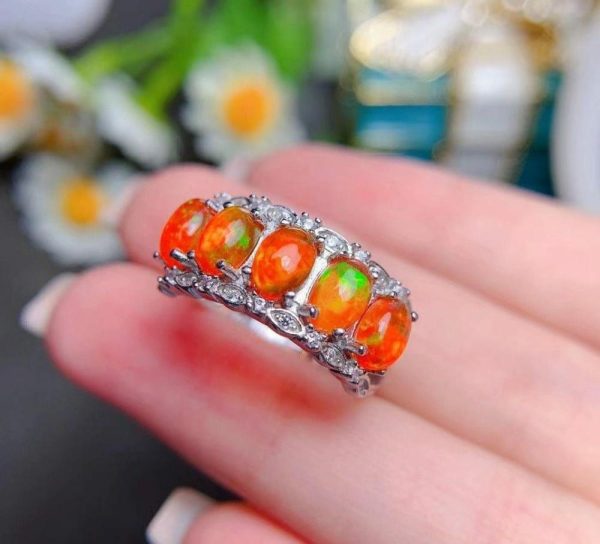 Opal | Fiery Red Opal- 925 Sterling Silver