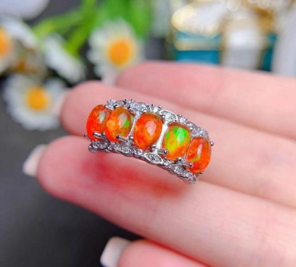 Opal | Fiery Red Opal- 925 Sterling Silver