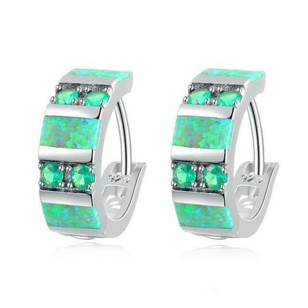 Opal | Green Fire Opal u0026 Emerald Hoop Earrings