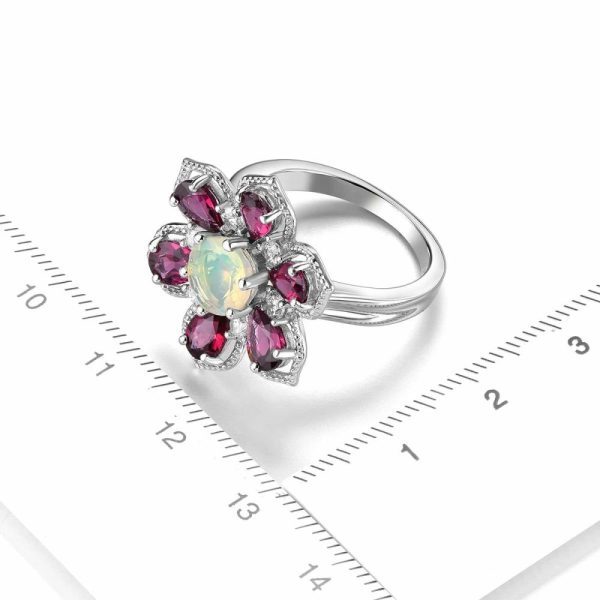 Opal | Natural Rhodolite Garnet Opal Sterling Silver 3.8 Carats Genuine Gemstone