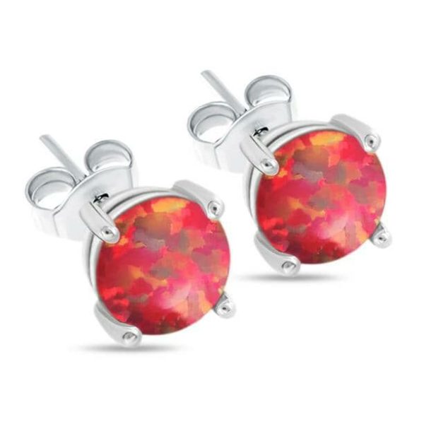 Opal | Orange Fire Opal Silver Earrings Oj5449