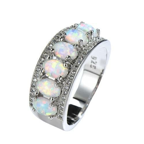 Opal | Promise Love Big White Fire Opal Stone- 925 Sterling Silver