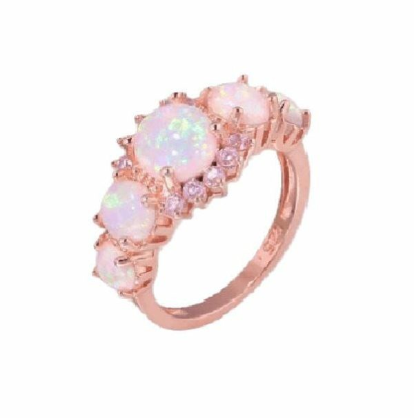 Opal | White Fire Opal u0026 Pink Topaz Rose Gold Rainbow