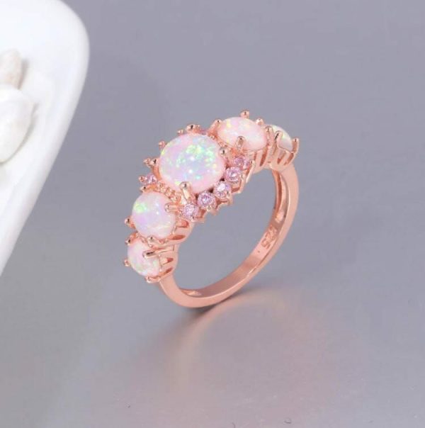 Opal | White Fire Opal u0026 Pink Topaz Rose Gold Rainbow