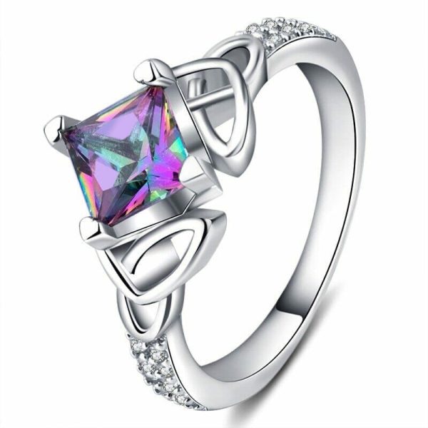 Rainbow Topaz | 6*6 mm Square Rainbow Fire Mystic Topaz