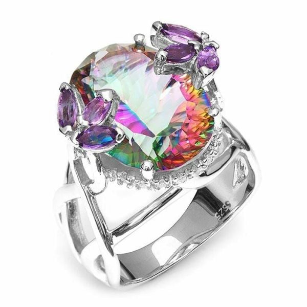 Rainbow Topaz | Brilliant Rainbow Fire Mystic Topaz- 925 Sterling Silver