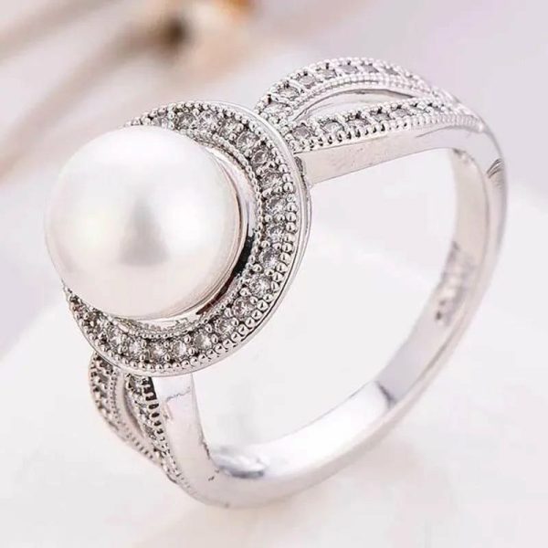 Rings | New Romantic Big Round pearl Women Silver