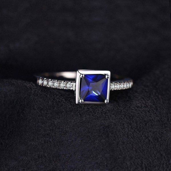 Rings | Perfect Square Sapphire 925 Sterling Silver Silver