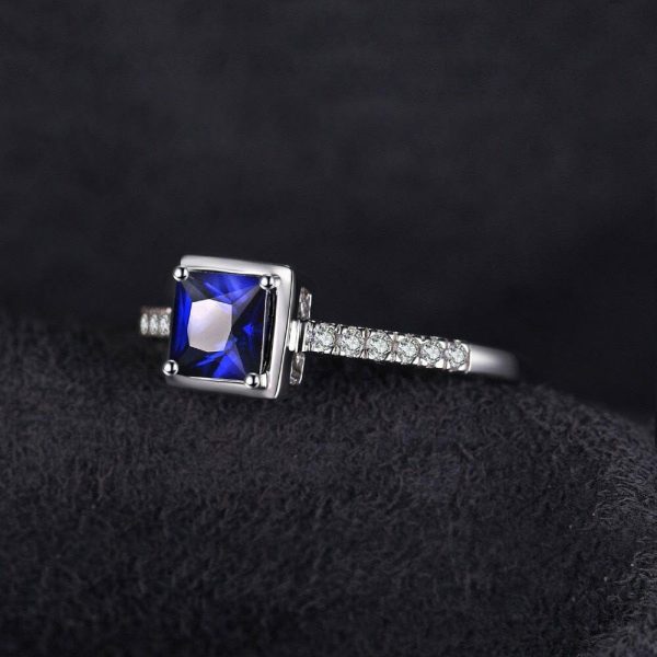 Rings | Perfect Square Sapphire 925 Sterling Silver Silver