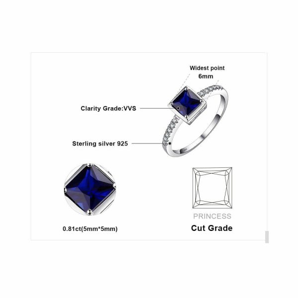 Rings | Perfect Square Sapphire 925 Sterling Silver Silver