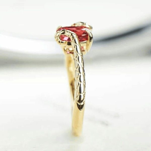 Rings | Ruby Solitaire Snakehead Gold