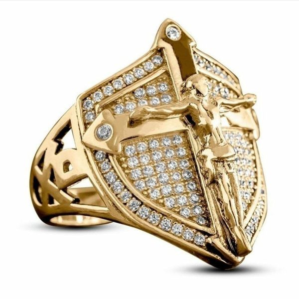 Rings | WWJD Luxury Christian Savior Jesus Cross Gold