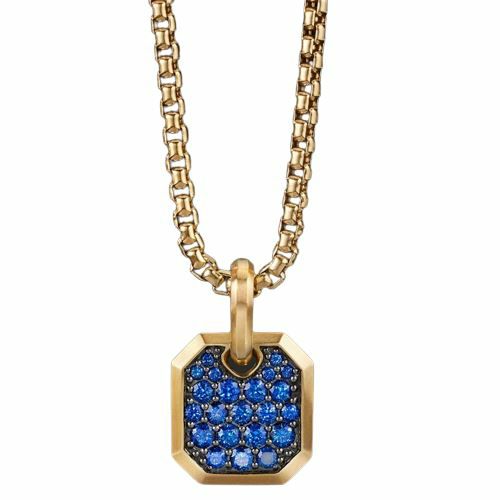 Sapphire | 18K Yellow Gold Pave Sapphire Amulet