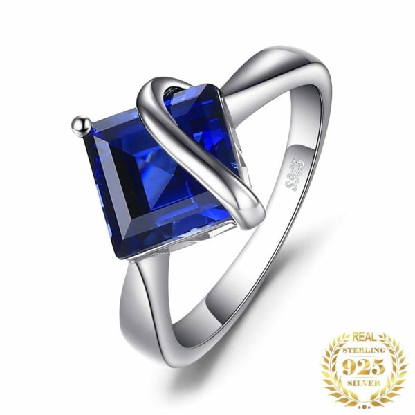 Sapphire | 3.3ct Square Created Blue Sapphire- 925 Sterling Silver