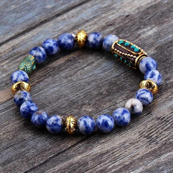 Sodalite | Boho Brazilian Sodalite Charm Stretch Bracelet