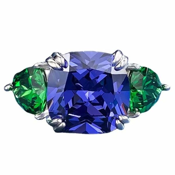 Tanzanite | Vintage 925 Sterling Silver 10x10MM Cushion Cut Tanzanite