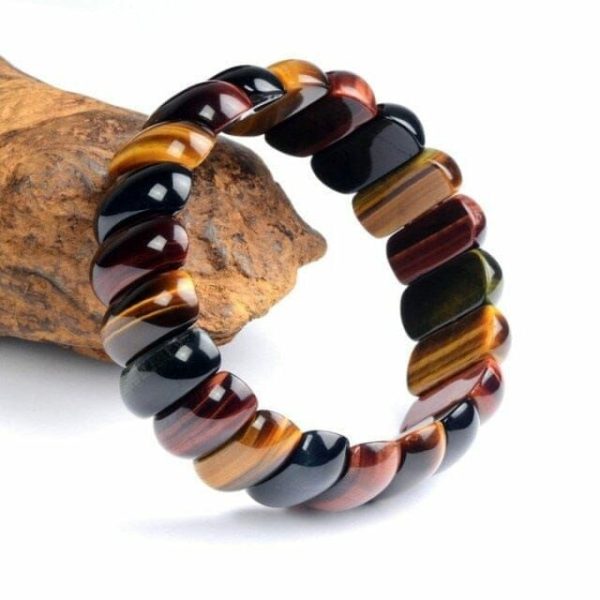 Tigers Eye | Energy Tiger Eye Natural Stone Bead Bangle Bracelet Tiger Eye Stone