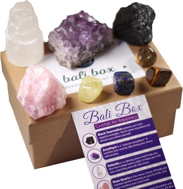 Tourmaline | Bali Box Natural Chakra Crystals Tumbled u0026 Raw Including Selenite, Amethyst, Lapiz Lazuli u0026 Black Tourmaline