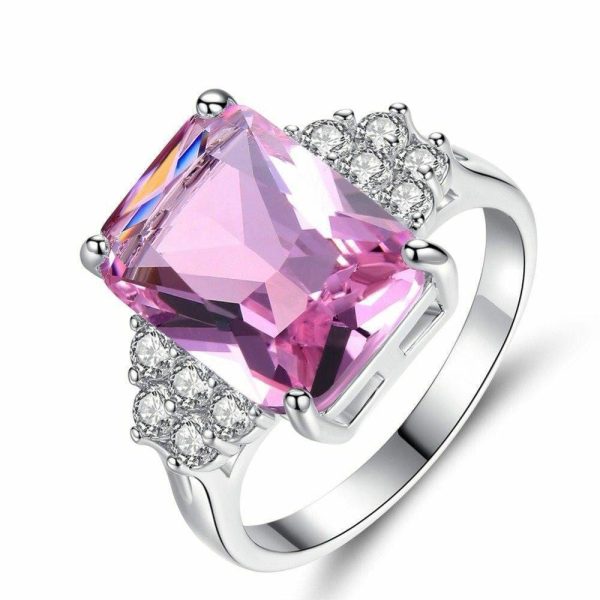 Tourmaline | Bright Pink Tourmaline Silver Plated