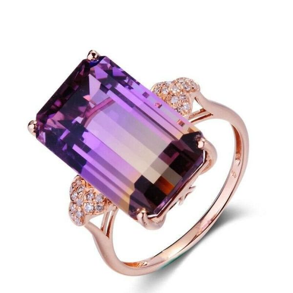 Tourmaline | Luxury Rectangle Tourmaline Rose Gold- 925 Sterling Silver