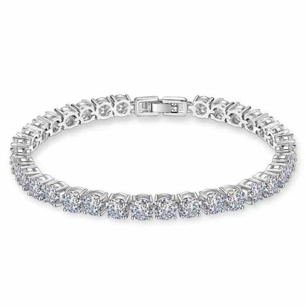 Bracelets | 14K White Gold Filled Round Diamond Bracelet