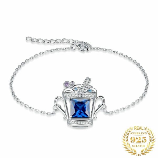 Bracelets | Fashion Ice Cold Drink 3.1ct Blue Sapphire Gemstone Bracelet – 925 Sterling Silver