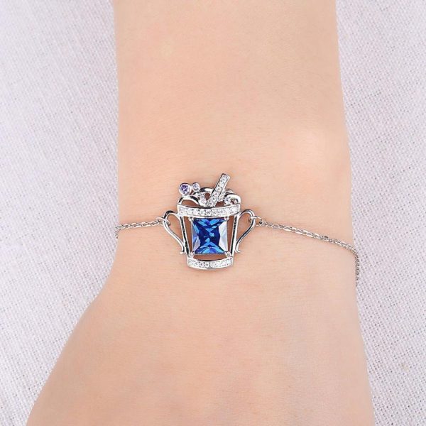 Bracelets | Fashion Ice Cold Drink 3.1ct Blue Sapphire Gemstone Bracelet – 925 Sterling Silver