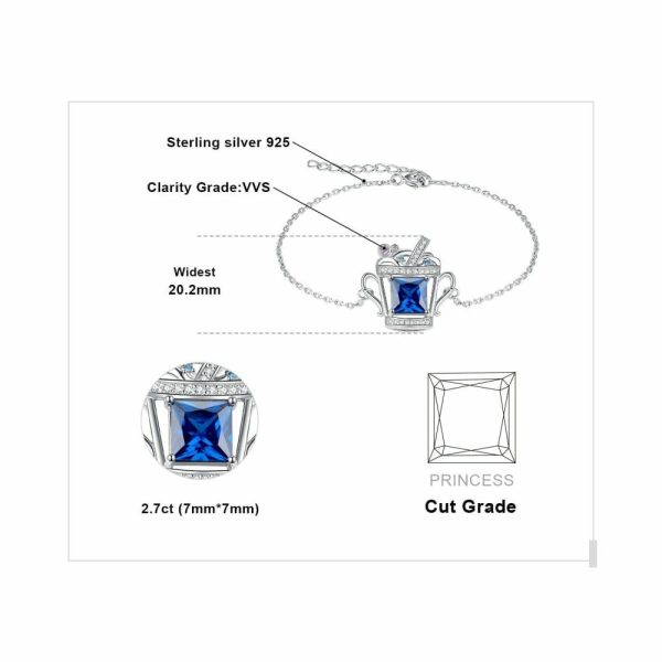 Bracelets | Fashion Ice Cold Drink 3.1ct Blue Sapphire Gemstone Bracelet – 925 Sterling Silver